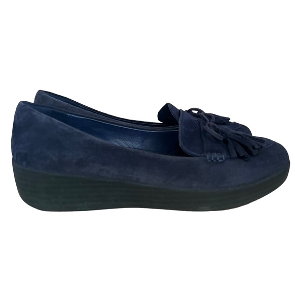 FitFlop Blue Suede Loafer with Tassel Size 7.5 - Picture 6 of 8